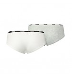 PUMA nohavičky boxerkové HIPSTER - 2PACK 'ICONIC' biela,sivá  092