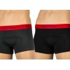 Calvin Klein boxerky - 2PACK 'PRO STRETCH' čierne a šedé s červeným pásom  BFA