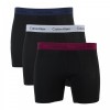 Calvin Klein boxerky s predlženým strihom - 3PACK 'COTTON STRETCH' čierne s farebnými gumičkami  RVN